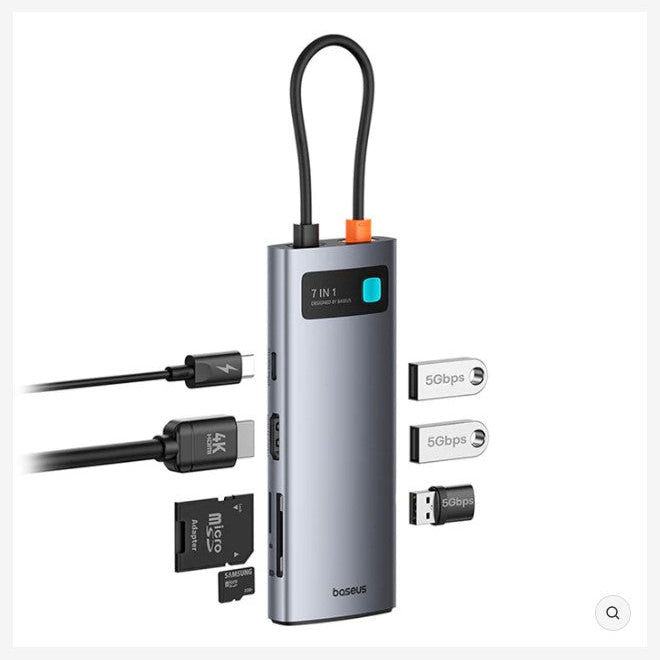 Hub Adapter 7in1 Baseus USB-C to 2x USB 3.0 + HDMI + USB-C PD