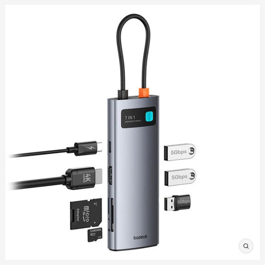 Hub Adapter 7in1 Baseus USB-C to 2x USB 3.0 + HDMI + USB-C PD