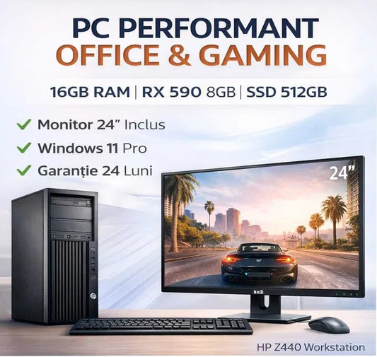 PC Gaming Complet RX 590 8GB / 16GB / SSD 512GB + Monitor 24”