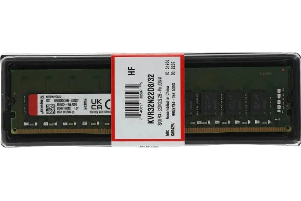 Memorie Kingston ValueRAM 32GB DDR4 3200MHz KVR32N22D8/32 desktop DIMM
