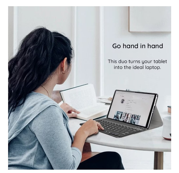 Techsuit Husa cu Tastatura pentru Samsung Galaxy Tab A9 Plus - Techsuit CozyTab Case - Bla