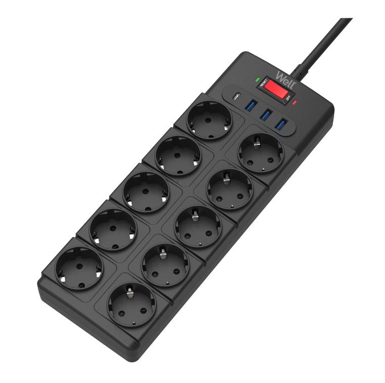 PRELUNGITOR Well Plus 10Prize+3USB+USBC PROT 3X1,5MMP 2M