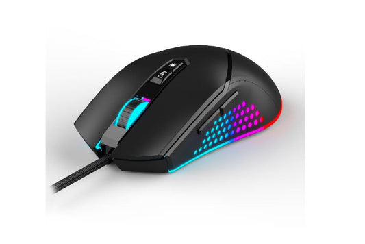 Mouse Alien Nova, Spacer, gaming, cu fir, USB, optic, rezolutie ajustabila 12.000 dpi, butoane/scroll 7/1, iluminare RGB, negru
