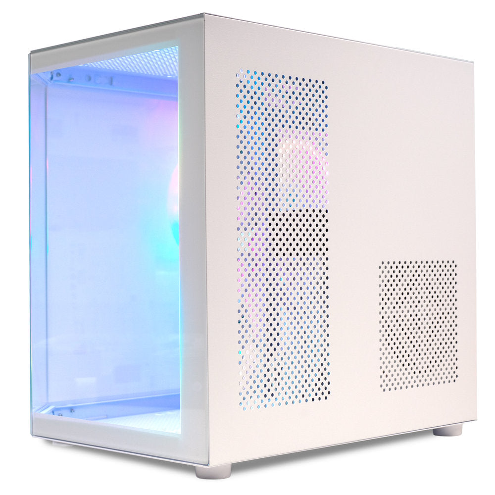 Carcasă Gaming RGB White Edition – Design Aquarium, 3 Ventilatoare ARGB, USB-C