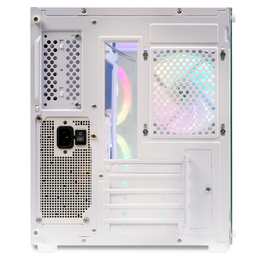 Carcasă Gaming RGB White Edition – Design Aquarium, 3 Ventilatoare ARGB, USB-C