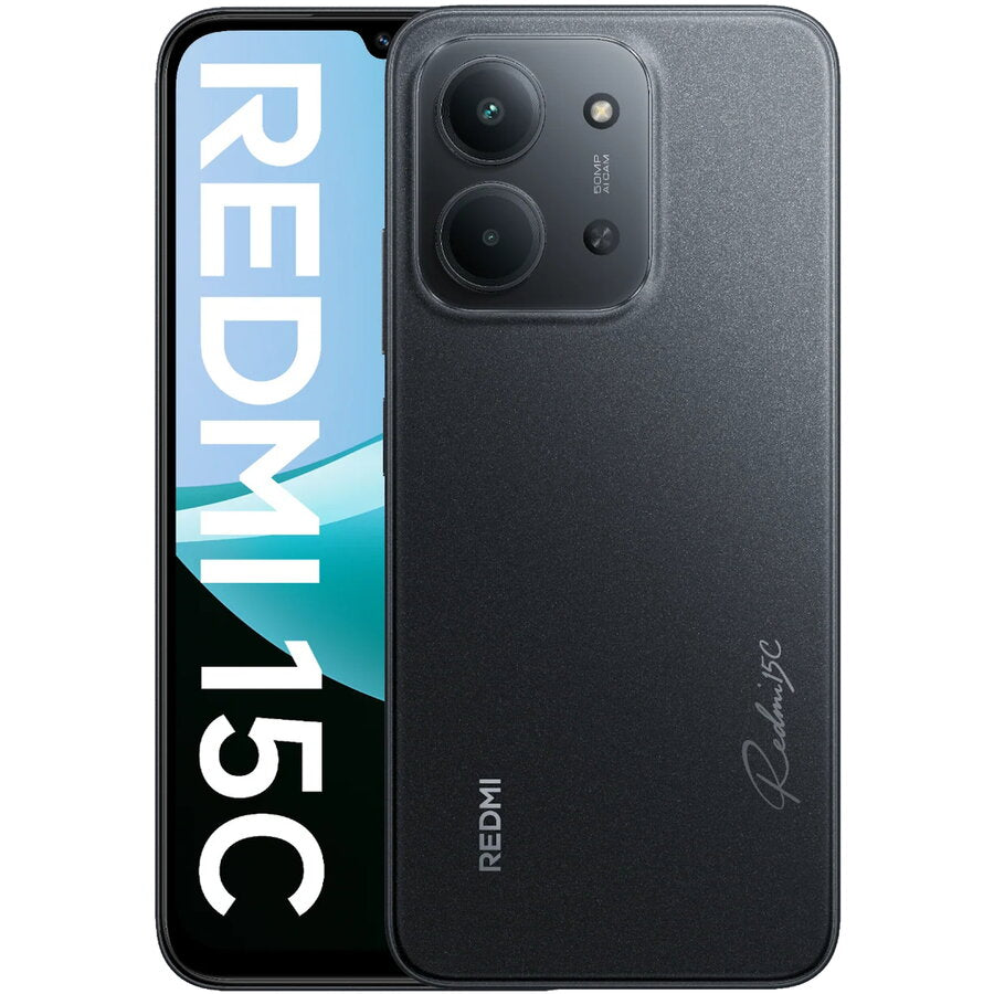 Xiaomi Redmi 15C 128GB 4GB RAM Midnight Black vedere frontală și spate